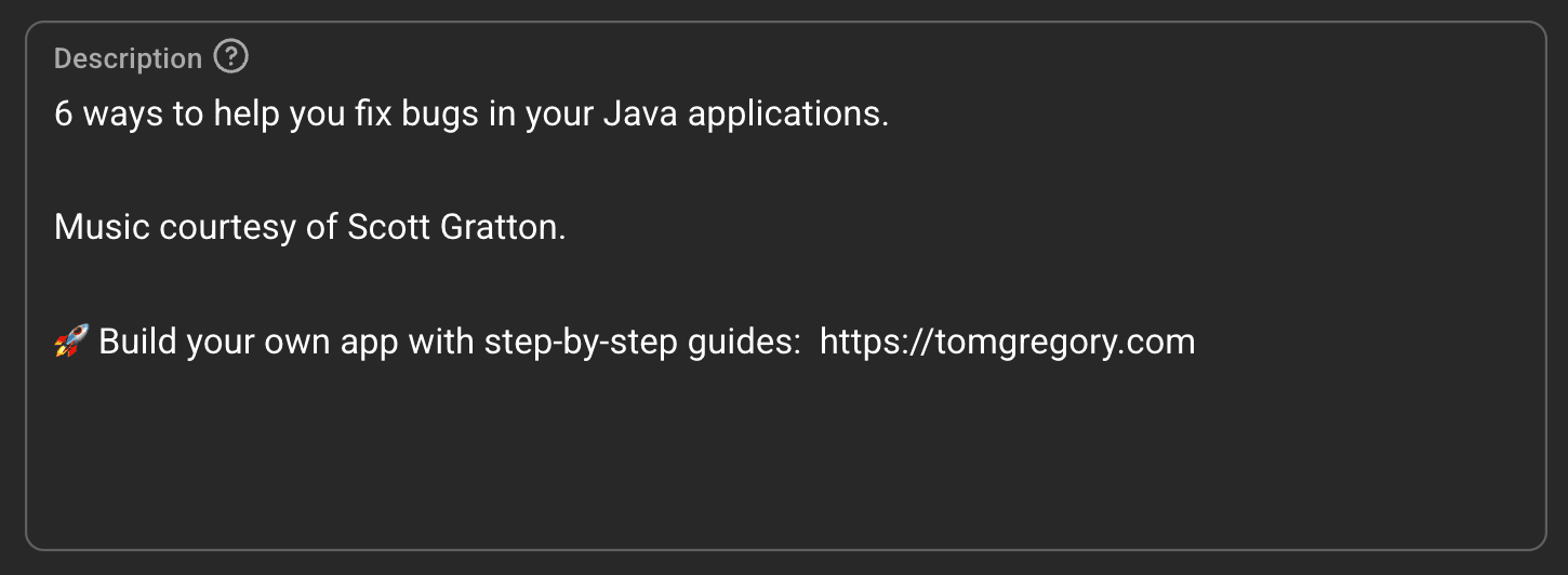A correctly formatted description with newlines.